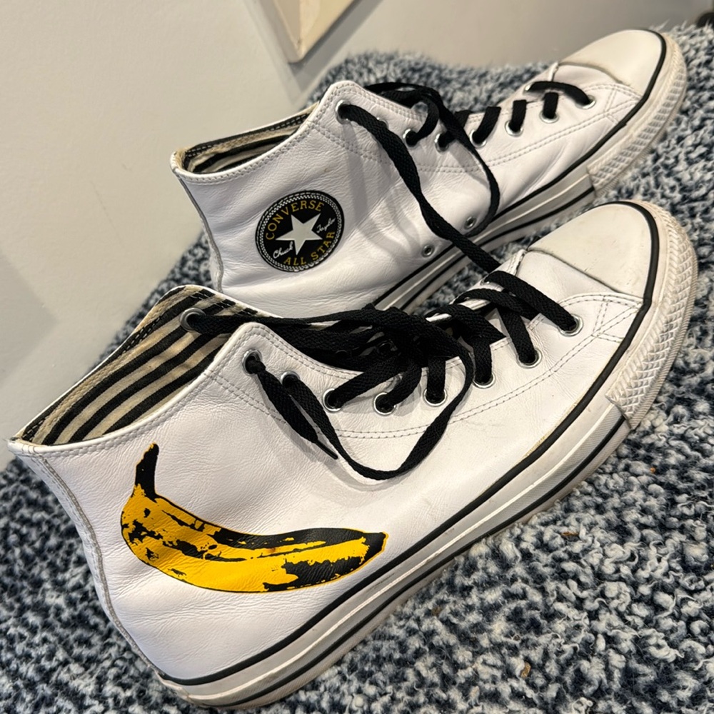 Converse white leather Chuck Taylor All-Star Andy Warhol Banana special edition - Picture 5 of 13